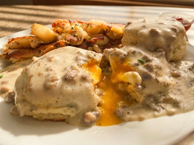 Biscuits & Sausage Gravy – Corner Post Diner, Brick, NJ.
